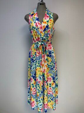 New Kensie Women's Faux-Wrap Midi Dress Multi Floral Print